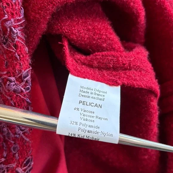 1980s Chacok Mohair Knit Maxi Skirt | Size 4 30" | Burgundy Purple Trim Vintage - Picture 11 of 11